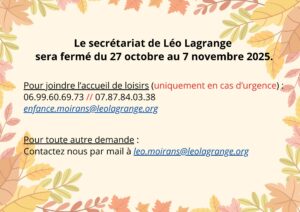 Lire la suite à propos de l’article Fermeture secrétariat